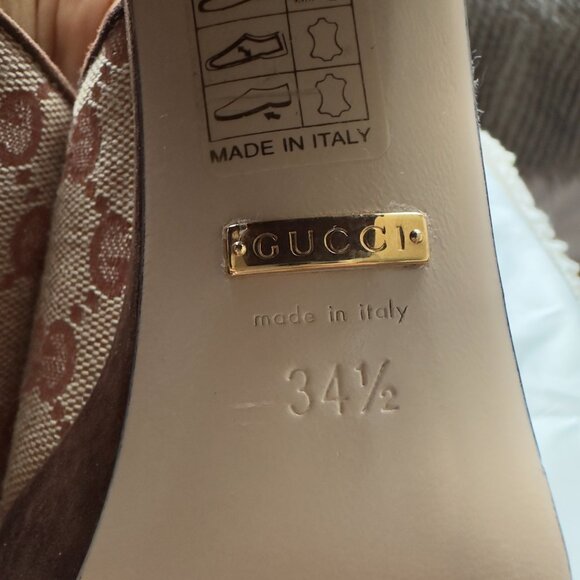 Gucci Houdan Platform Heel in Canvas & Suede - Picture 6 of 7